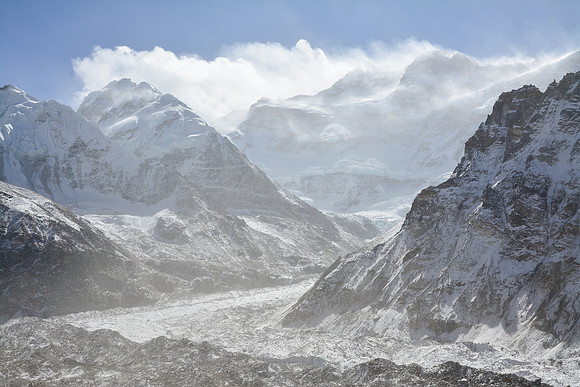 The north face of Kanchenjunga and the Kanchenjunga Glacier from Pangpema