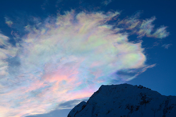 Iridescent clouds above Wedge Peak