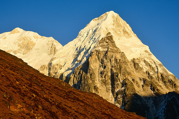 Sunset on Rathong from Ramche