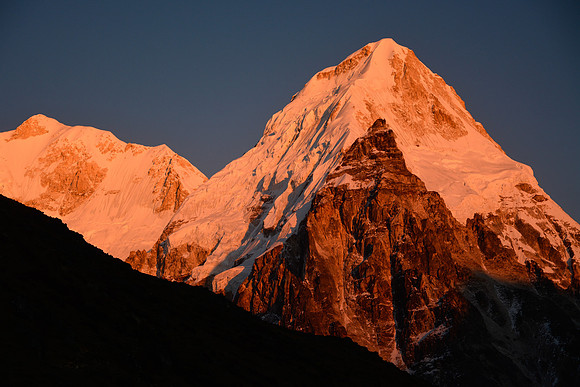 Sunset on Rathong from Ramche