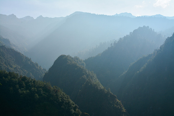 Looking across the Ghunsa River valley from above Amjilosa