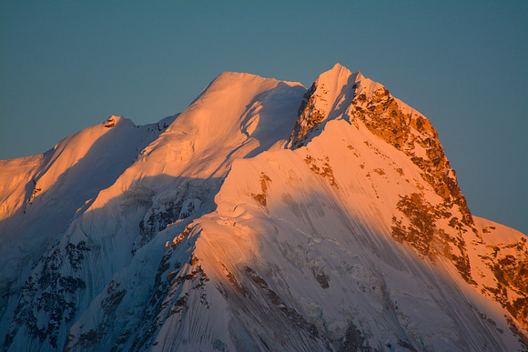 Sunset on Nepal Peak from Lhonak