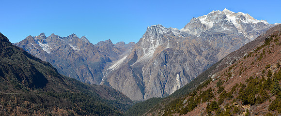 The mountains southwest of Ghunsa, from the valley of the Yamtari Khola