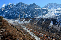 The moraines of the Yamatari Glacier, with Boktoh at top left