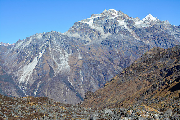 The mountains west of Ghunsa from below the Mirgin La