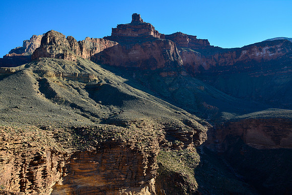 Looking up to the Alligator from the canyon just east of Cedar Spring