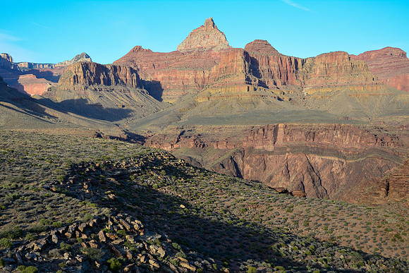 Vishnu Temple from the Tonto East Trail north of Horseshoe Mesa