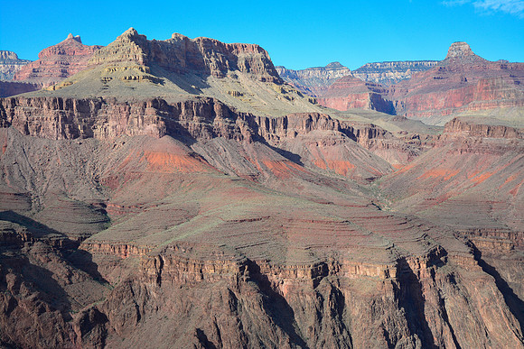 Isis Temple, Cheops Pyramid and Buddha Temple from Plateau Point