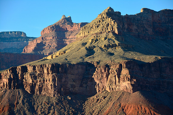 Sunset on Isis Temple and Cheops Pyramid from Plateau Point