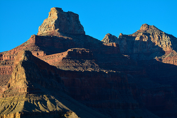 Sunset on Zoroaster Temple, from the west side of Lonetree Canyon
