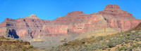 Osiris Temple, Horus Temple and the Tower of Set, viewed from the Hermit Trail near the junction with the Tonto West Trail