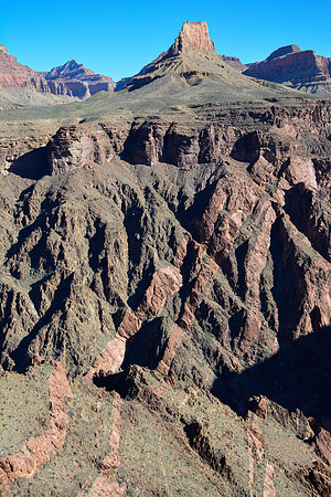 Looking across to the end of the ridge running south from Krishna Shrine from the Tonto East Trail between Grapevine Canyon and Cottonwood Canyon