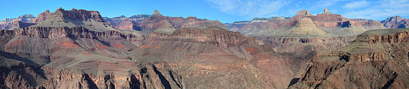Panorama from Plateau Point, from Shiva Temple on the left to Wotan's Throne on the right