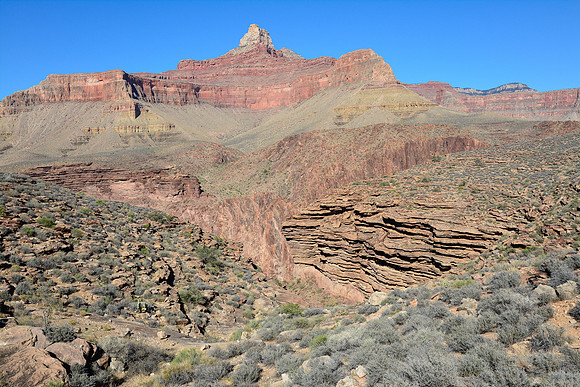 Zoroaster Temple from the Tonto East Trail between Cremation Canyon and Lonetree Canyon