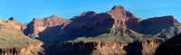 Osiris Temple, Horus Temple and the Tower of Set from the Tonto West Trail near the junction with the Hermit Trail
