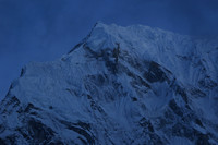 Langtang Lirung before sunrise, from the Lirung Valley
