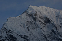 Langtang Lirung before sunrise, from the Lirung Valley