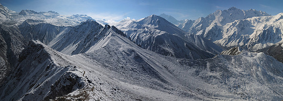 Looking east from the summit of Kyanjin Ri