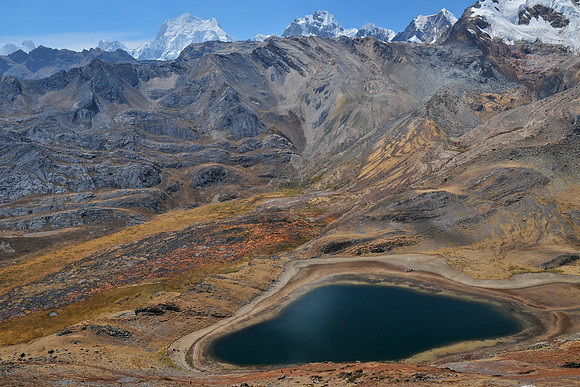 Susucocha from above Punta Tapush, Huayhuash Circuit