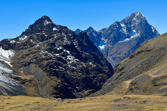 Looking down the Livinosa Valley from above Laguna Livinosa