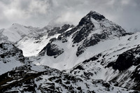 Condoriri (in the mist) from the summit of Cerro Milluni