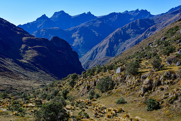 Looking down the Sanja Valley towards Challapampa