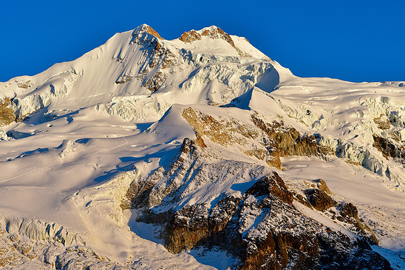 Sunrise on Huayna Potosí from above Rinconada