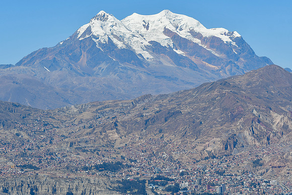 Illimani from Mirador Sallahumani, La Paz