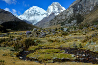 Huascarán Sur and  Huascarán Norte  from the trail to Laguna 69
