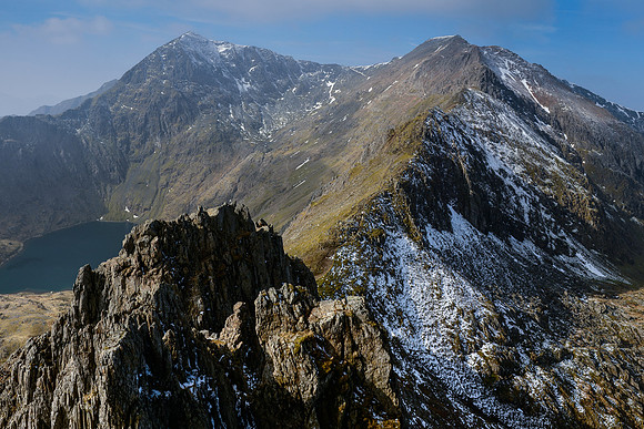 Snowdon and Garnedd Ugain from Crib Goch
