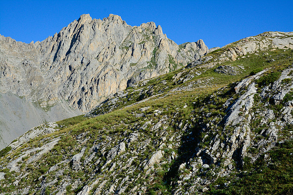 The Crête des Chalanches from east of Lac de la Valette