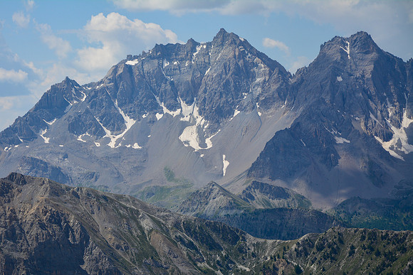 The Pics de la Font Sancte from the summit of the Tête de Jacquette
