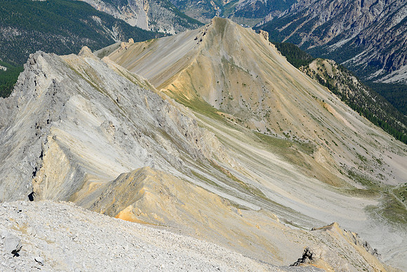Looking northwest from the summit of Pic Ouest