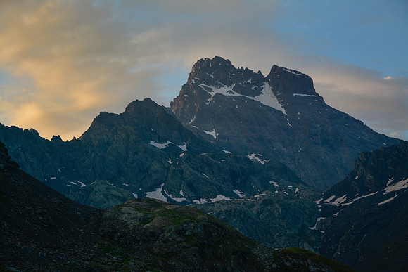 Monte Viso at sunrise from the Refuge de Viso