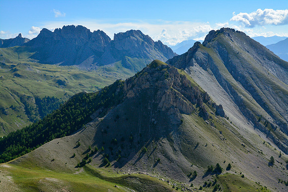 The Montagne de Chalve from the summit of Garnier, with the Crête de Croseras in the distance