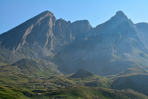 The Pain du Sucre and Pic d'Asti from the Italian side of the Col Agnel