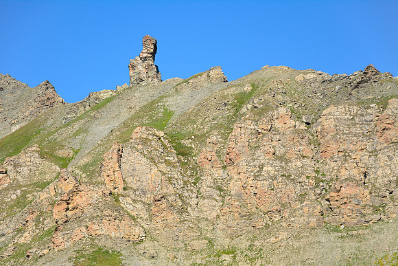 Looking up toward tne Col Agnel from the Italian side of the col