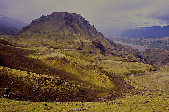 Approaching Thorsmork from Fimmvorduhals Pass