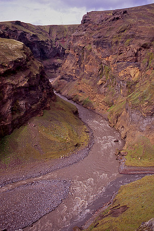 The Markarfljotgljufor Gorge near the Emstrur Hut