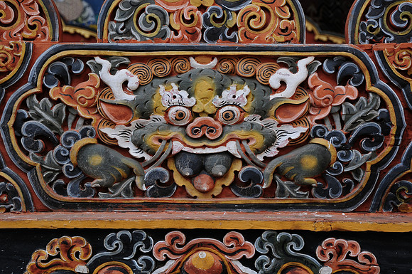 Woodcarving of Zeepata, Punakha Dzong