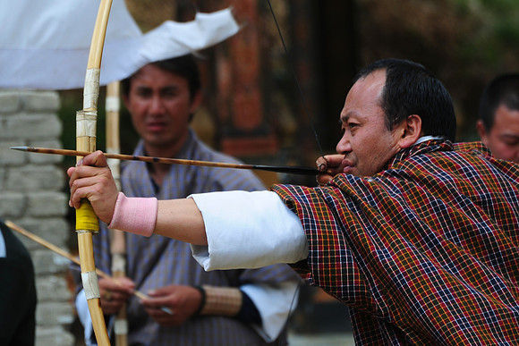 An archery competition in Thimphu