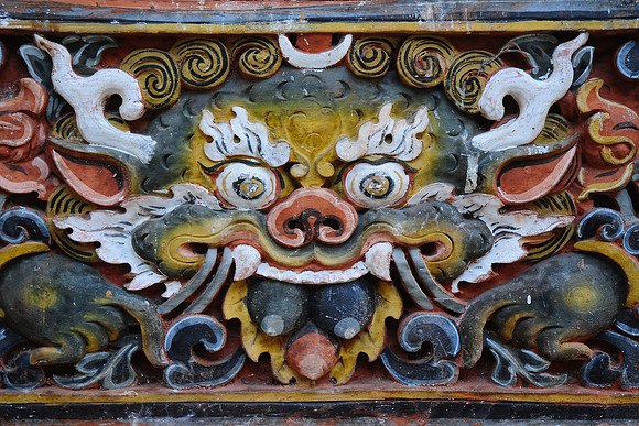 Woodcarving of Zeepata, Punakha Dzong