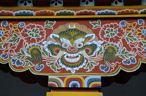 A painting of Zeepata on a shop building in Paro