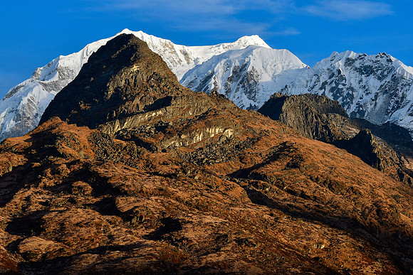 Kabur from Dzongri Top, with Kabru, Kabru Dome and Forked Peak in the distance