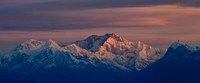 Kabru, Kangchenjunga and Pandim at sunrise from Observatory Hill, Darjeeling
