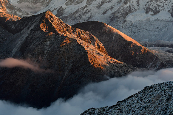 The slopes northeast of Yangseb from the ridge northeast of Danphebir Pass