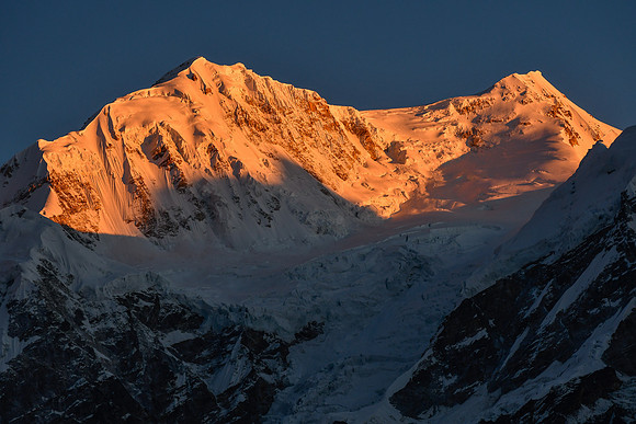 Kabru at sunrise from the ridge northeast of Panding