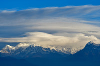 Lenticular clouds over the Kangchenjunga Massif from Observatory Hill, Darjeeling