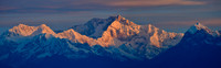 Kabru, Kangchenjunga and Pandim at sunrise from Observatory Hill, Darjeeling
