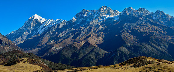 Pandim and the peaks on the ridge south of Pandim from Dzongri